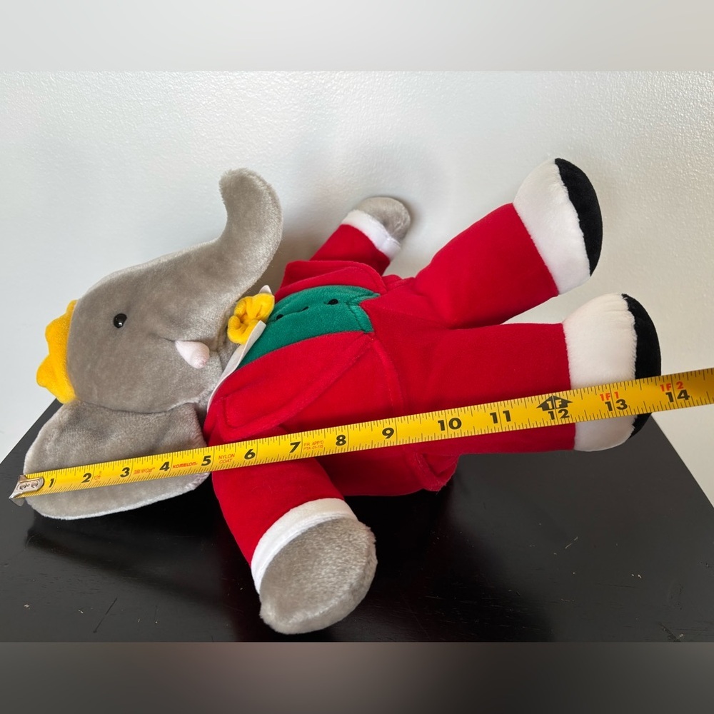 Vtg Gund Babar the Elephant Plush 1988 Macys 14” Stuffed Animal Red Suit Crown - Picture 7 of 10
